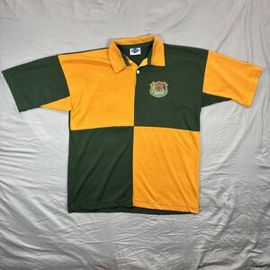 VTG Australia Wallabies Rugby T-Shirt Green Yellow Color Block Large Sportswear